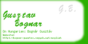 gusztav bognar business card