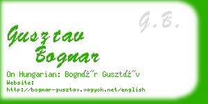 gusztav bognar business card